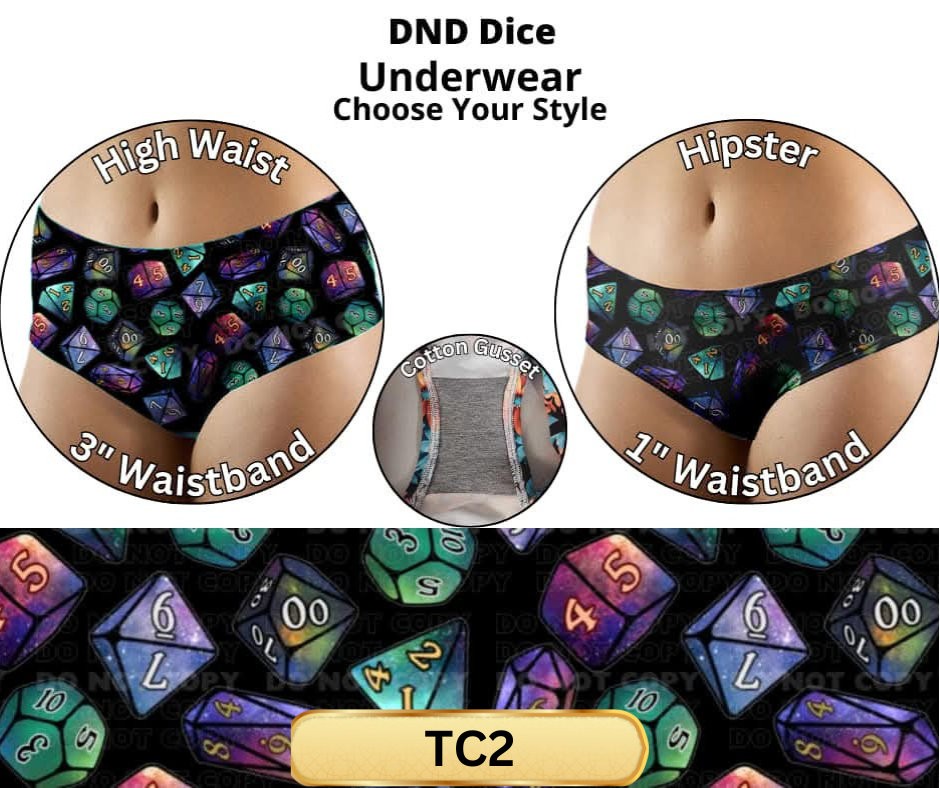 DND Dice High Waist Underwear