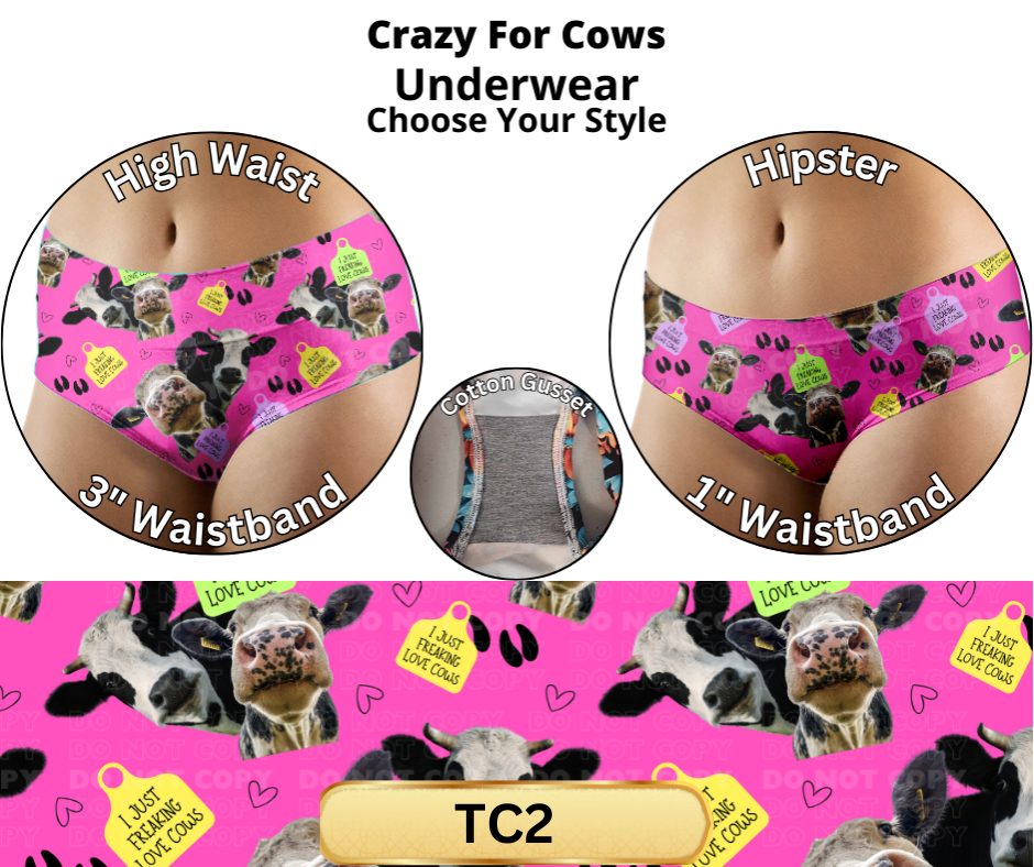 Crazy For Cows High Waist Underwear