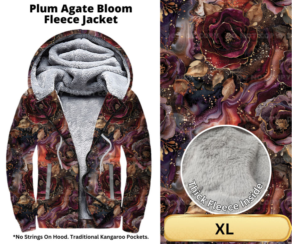 Plum Agate Bloom Fleece Jackets