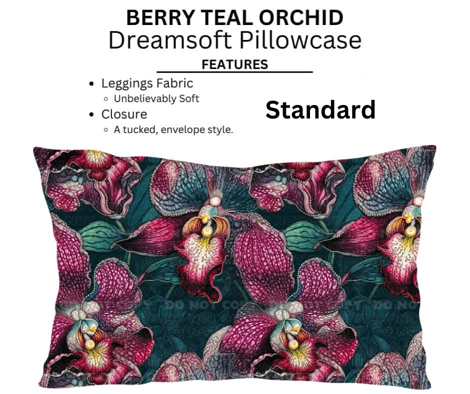 Berry Teal Orchid Dreamsoft Pillowcases