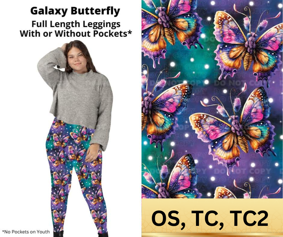 Galaxy Butterfly Full Length Leggings w/ Pockets