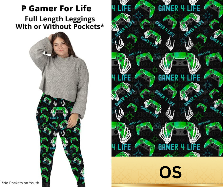 P Gamer For Life Full Length Leggings w/ Pockets