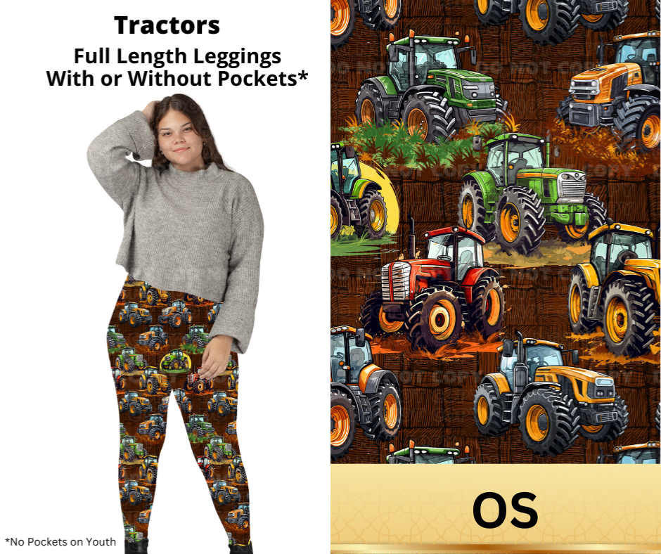 Tractors Full Length Leggings w/ Pockets