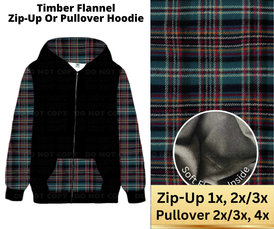 Timber Flannel Zip-Up or Pullover Hoodie