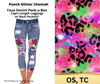 Punch Glitter Cheetah Capri Faux Denim Peekaboo