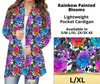 Rainbow Painted Blooms Pocket Cardigan