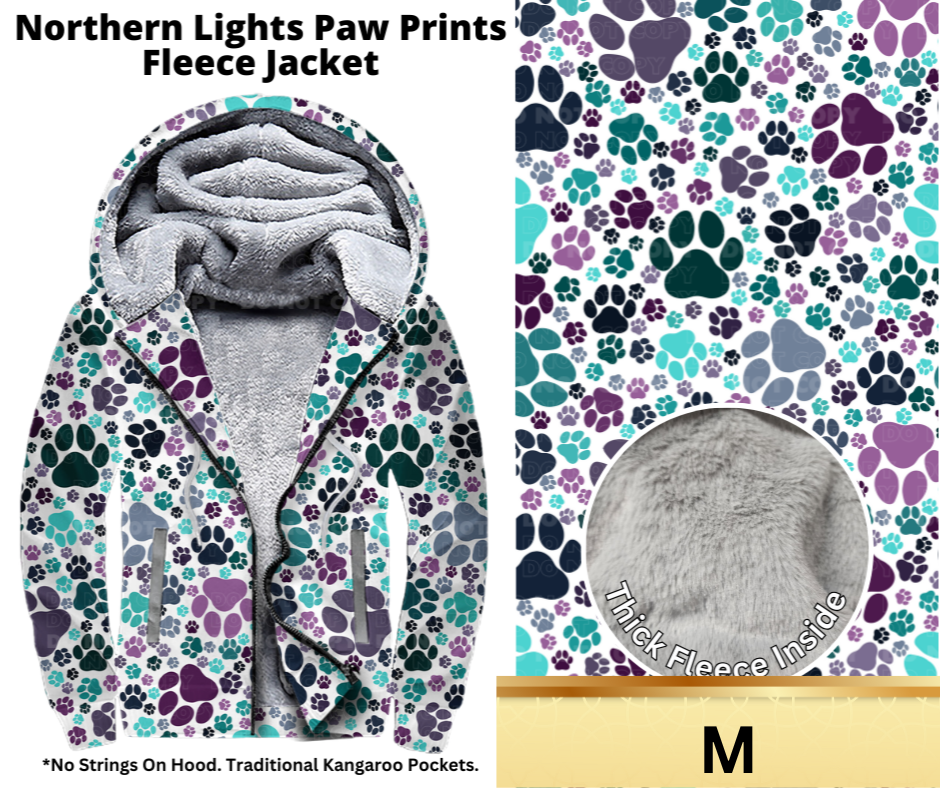 Northern Lights Paw Prints Fleece Jackets