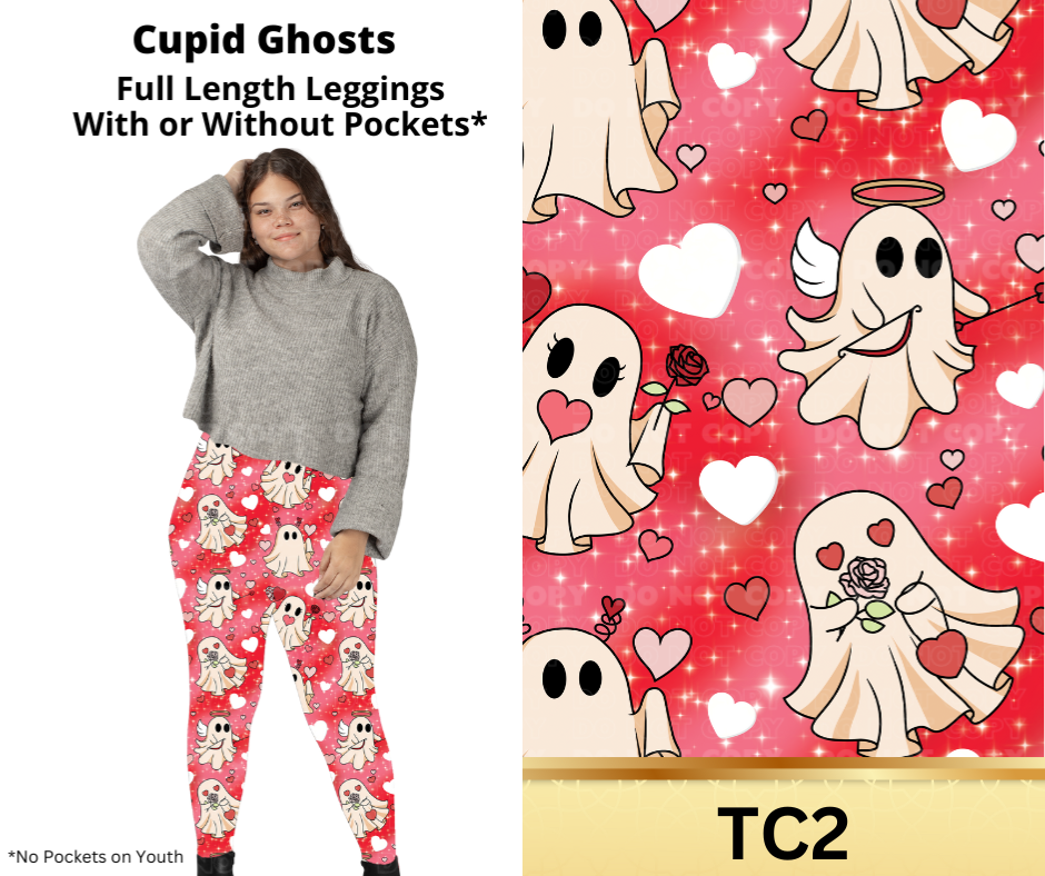 Cupid Ghosts Full Length Leggings w/ Pockets