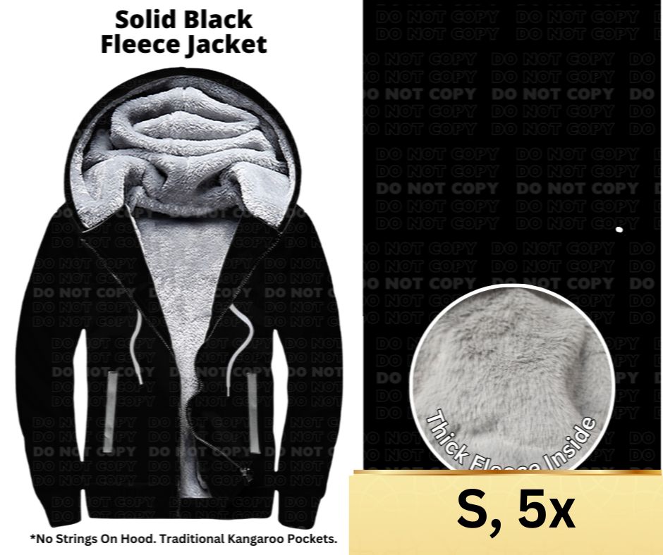 Solid Black Fleece Jackets