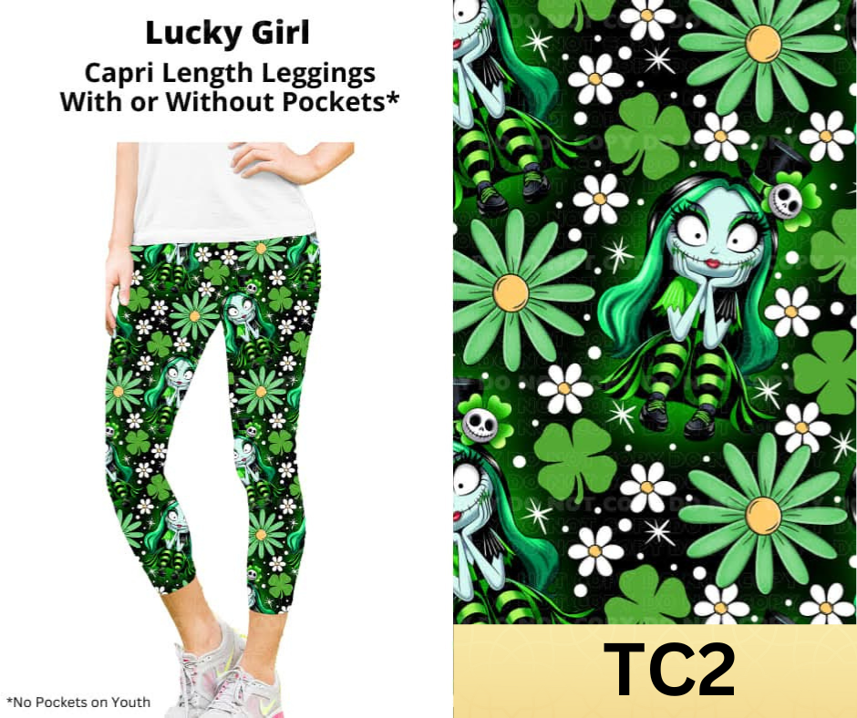 Lucky Girl Capri Length Leggings w/ Pockets