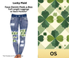 Lucky Plaid Faux Denim Full Length Peekaboo Leggings