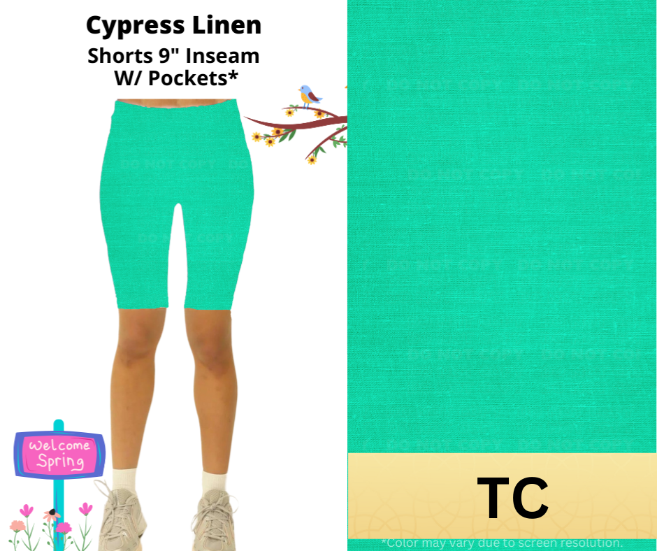 Cypress Linen 9" Shorts w/ Pockets