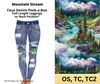 Mountain Stream Faux Denim Full Length Peekaboo Leggings