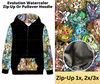 Evolution Watercolor Zip-Up Hoodie