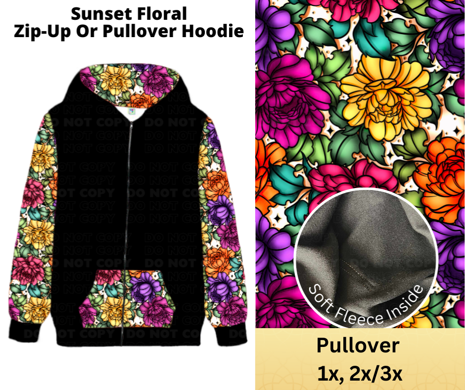 Sunset Floral Pullover Hoodie