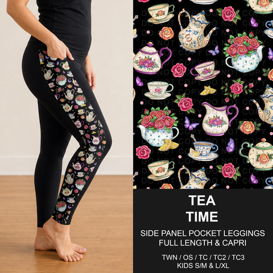 B314 - Preorder Tea Time Side Panel Pocket Leggings (Closes 9/27. ETA: late Nov.)
