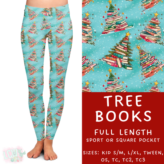 Ready To Ship - Tree Books Full Length Leggings - TC & TC2 Sport Pocket & TC2 Square Pocket
