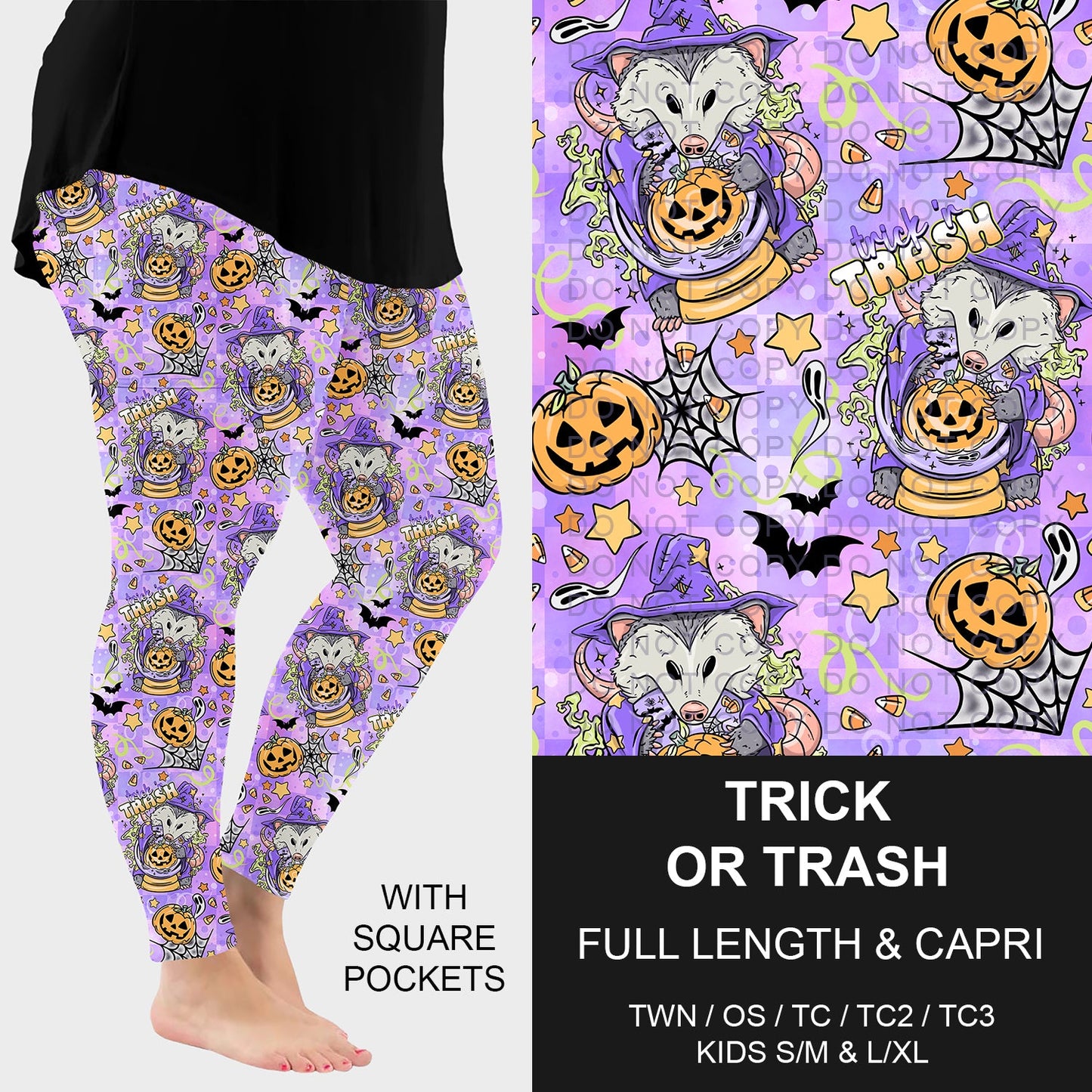 B297 - Preorder Trick or Trash Leggings w/ Pockets (Closes 6/28. ETA: early Sept.)