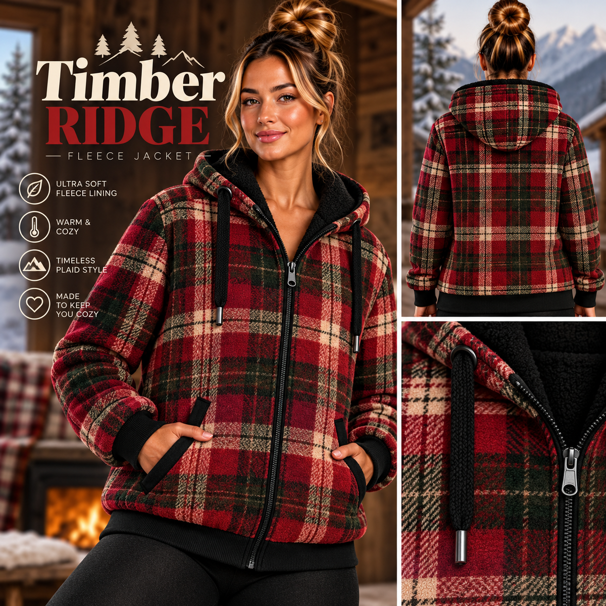 Timber Ridge-FLEECE LINED HOODED JACKET-PREORDER CLOSING 11/9