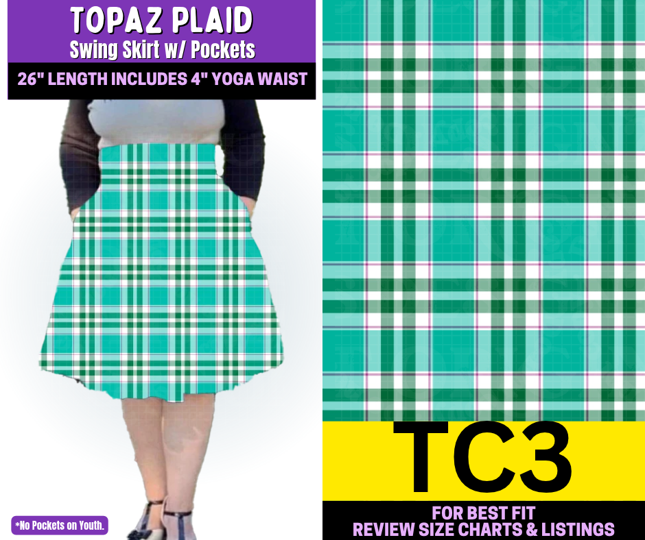 Topaz Plaid Swing Skirt