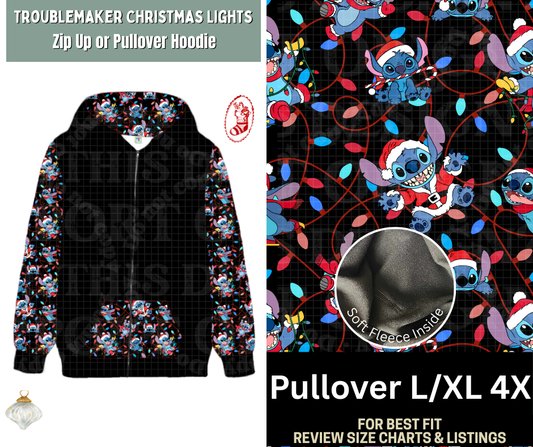 Troublemaker Christmas Lights Pullover Hoodie
