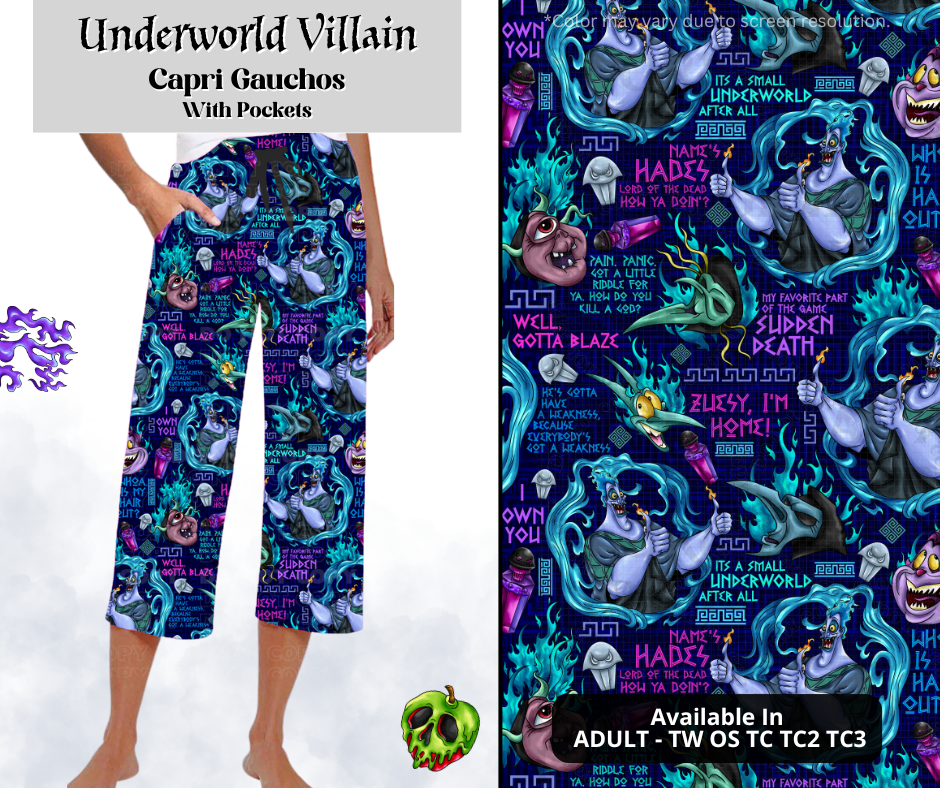 Preorder! Closes 3/28. ETA June. Underworld Villain Capri Gauchos