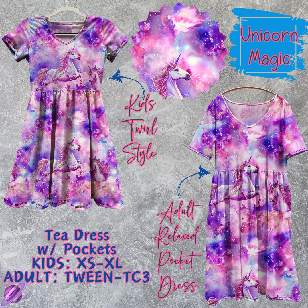 UNICORN MAGIC - ADULT & KIDS - TEA DRESS RUN 3 - PREORDER CLOSING 3/11