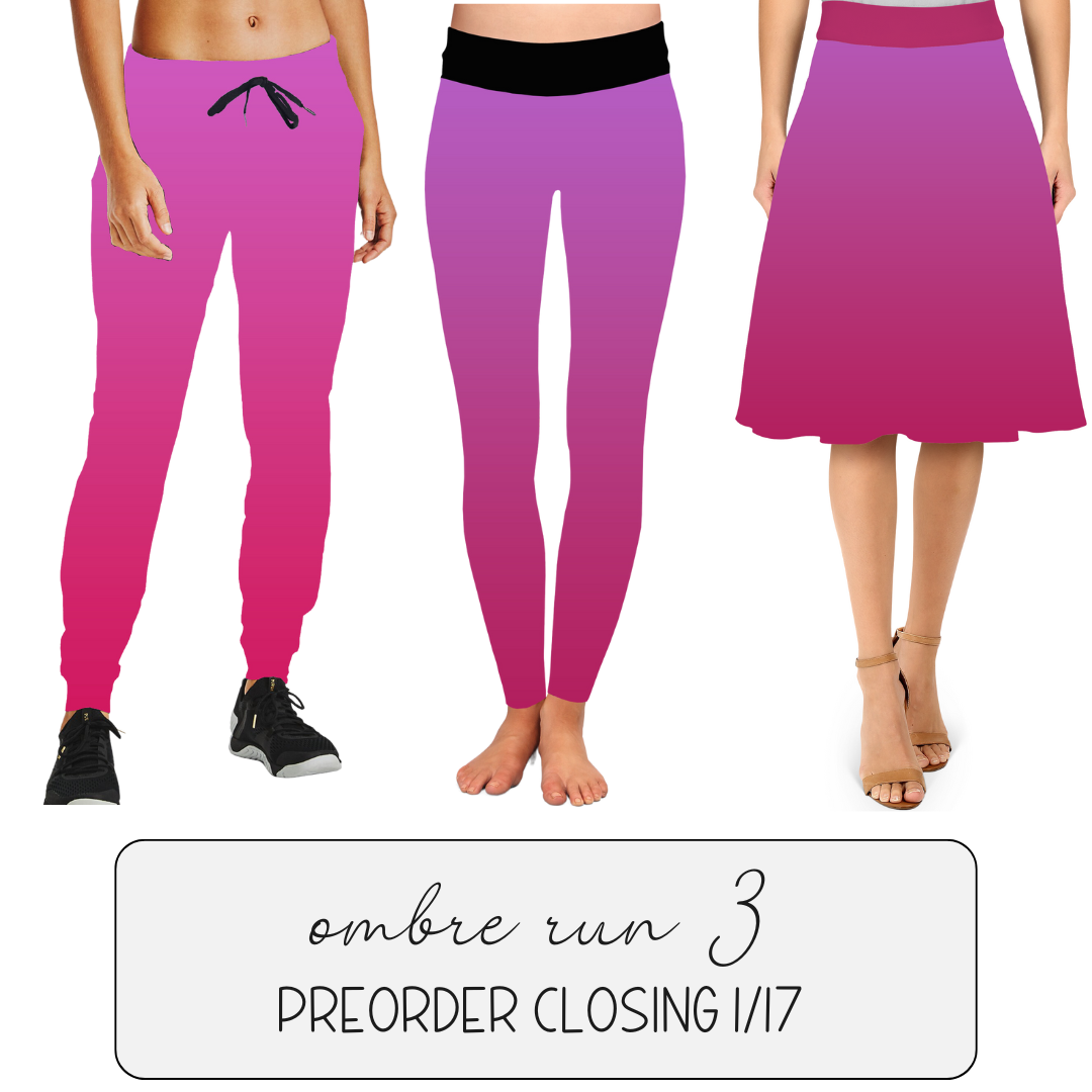 LAVENDAR PINK OMBRE - SKIRT/LEGGING/JOGGER/LOUNGER - OMBRE RUN 3 PREORDER CLOSING 1/17