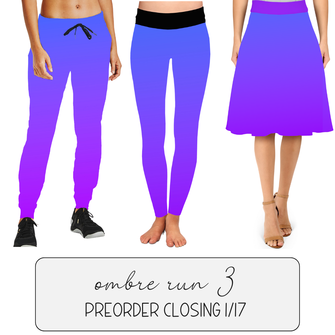 BLURPLE OMBRE - SKIRT/LEGGING/JOGGER/LOUNGER - OMBRE RUN 3 PREORDER CLOSING 1/17