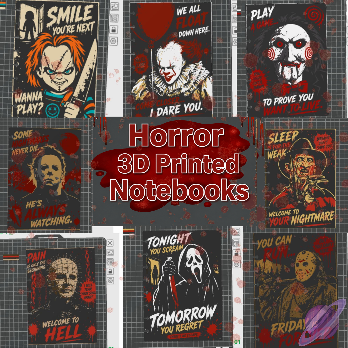 HORROR- 3D PRINTED REFILLABLE NOTEBOOK