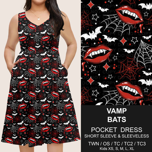 B302 - Preorder Vamp Bats Pocket Dress (Closes 7/24. ETA: early Oct)