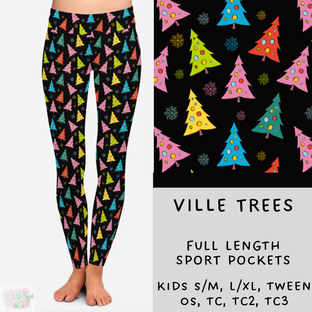 Ready To ship - Christmas Lounge - Ville Trees Leggings