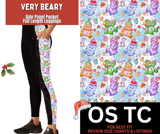 Very Beary Side Panel Pocket Full Length Leggings