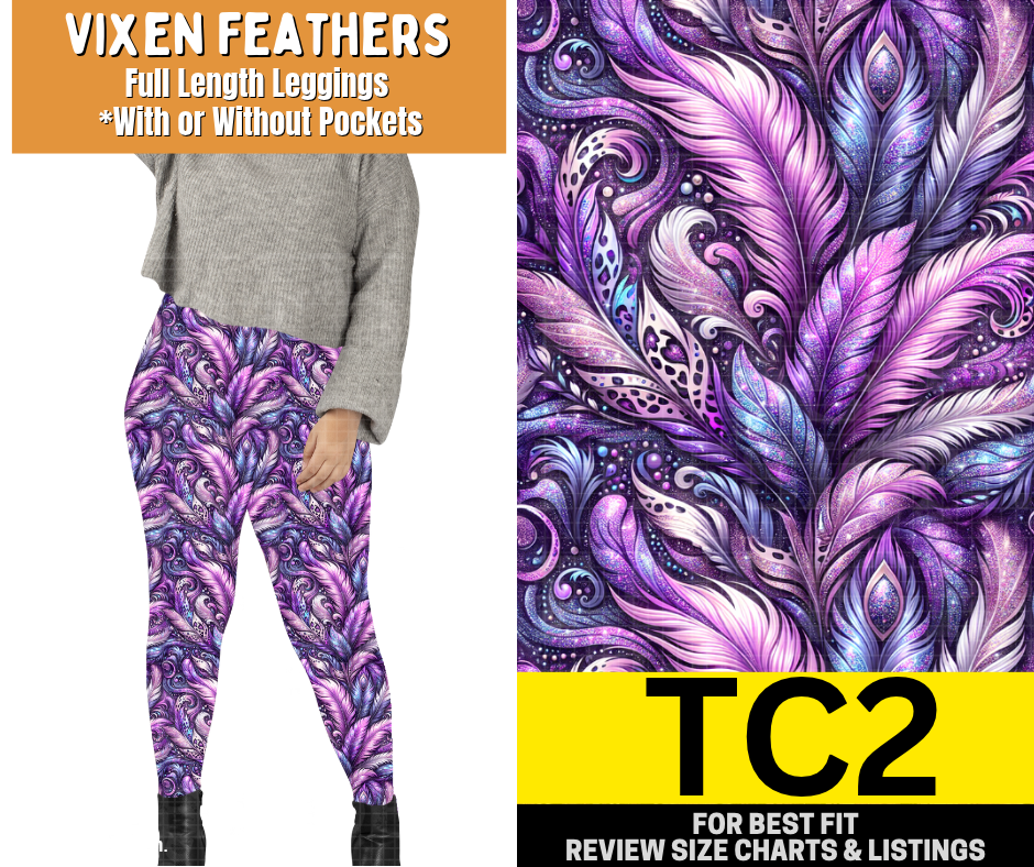 Vixen Feathers Full Length Leggings w/ Pockets