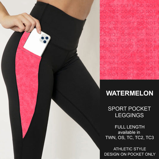 B280 - Preorder Watermelon Sport Pocket Leggings (Closes 3/22. ETA: late May)
