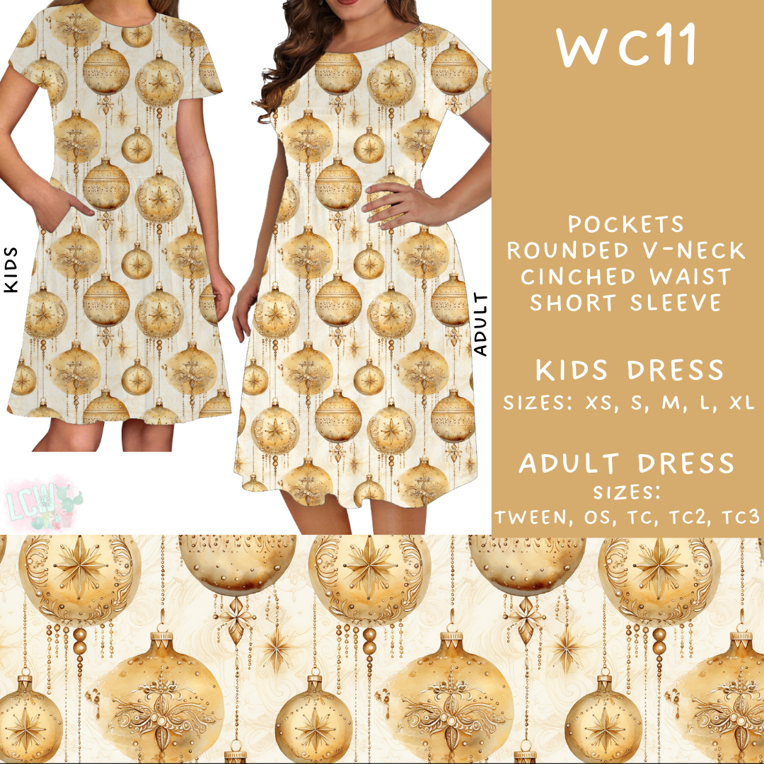 Ready To Ship - Winter Watercolor - WC11 Adult Dresses