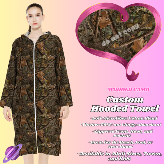 WOODED CAMO- HOODED TOWEL- PREORDER CLOSING 4/27