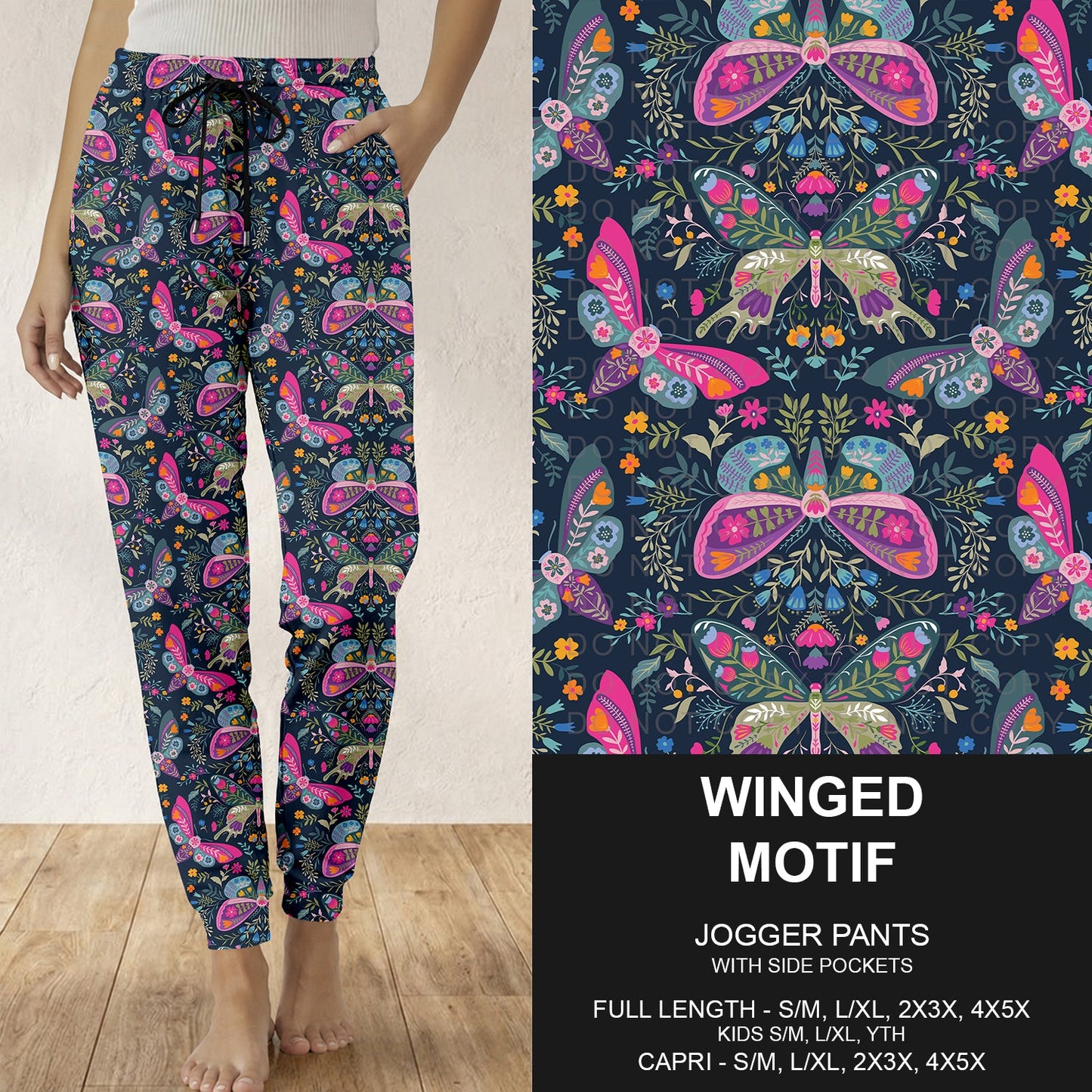 B310 - Preorder Winged Motif Joggers (Closes 8/30. ETA: late Oct.)
