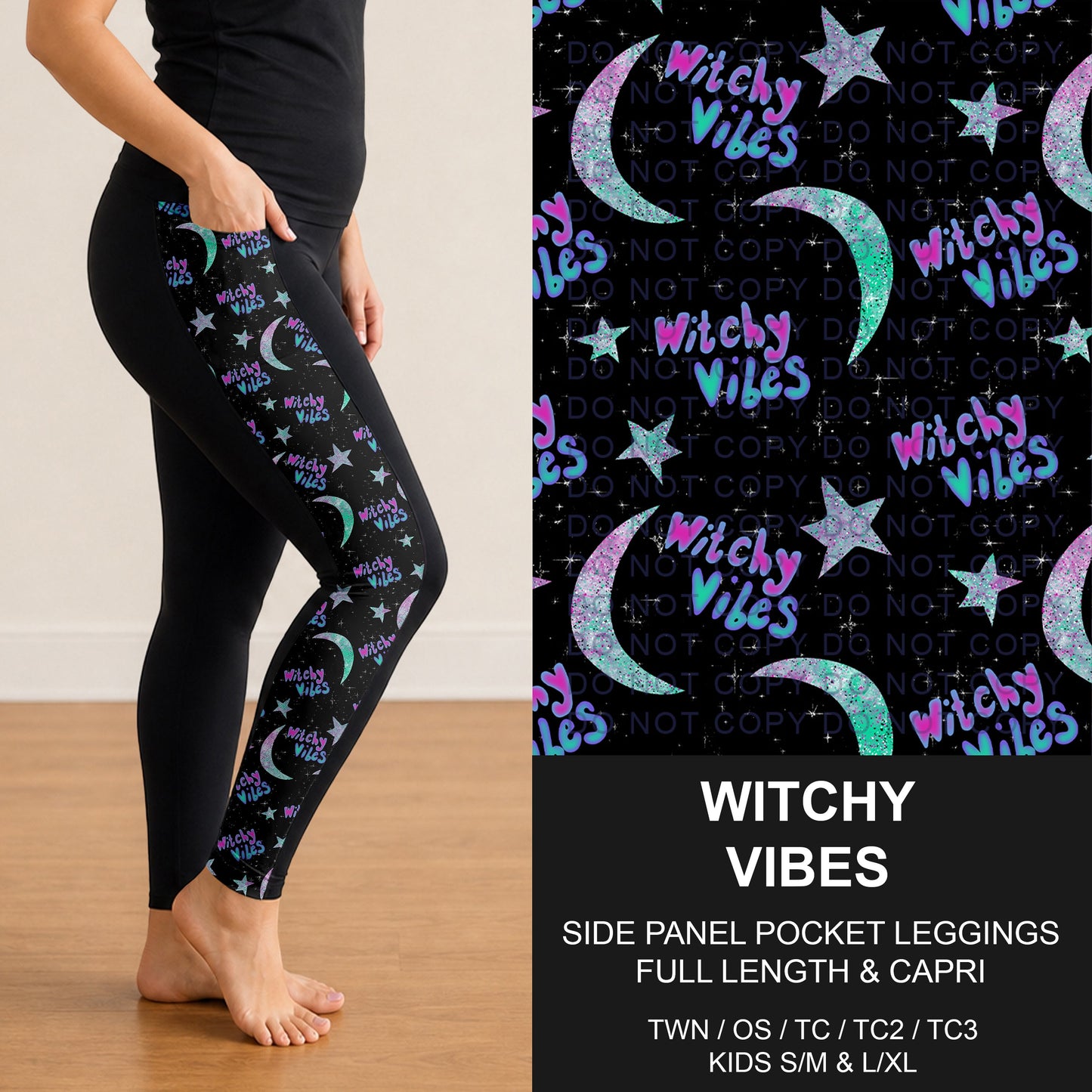 B297 - Preorder Witchy Vibes Side Panel Pocket Leggings (Closes 6/28. ETA: early Sept.)