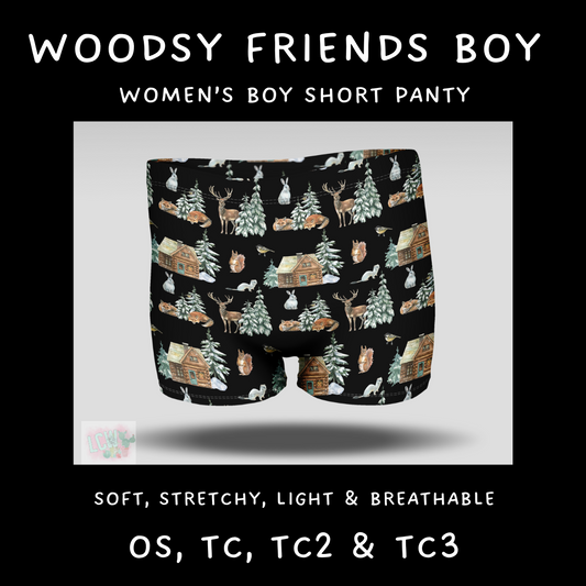 Ready To Ship - Woodsy Friends Women's Underwear - Boy Shorts - OS