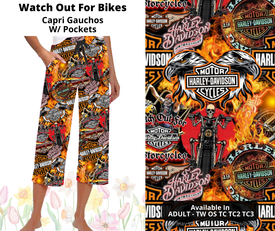 Preorder! Closes 3/17. ETA June. Watch Out For Bikes Capri Gauchos