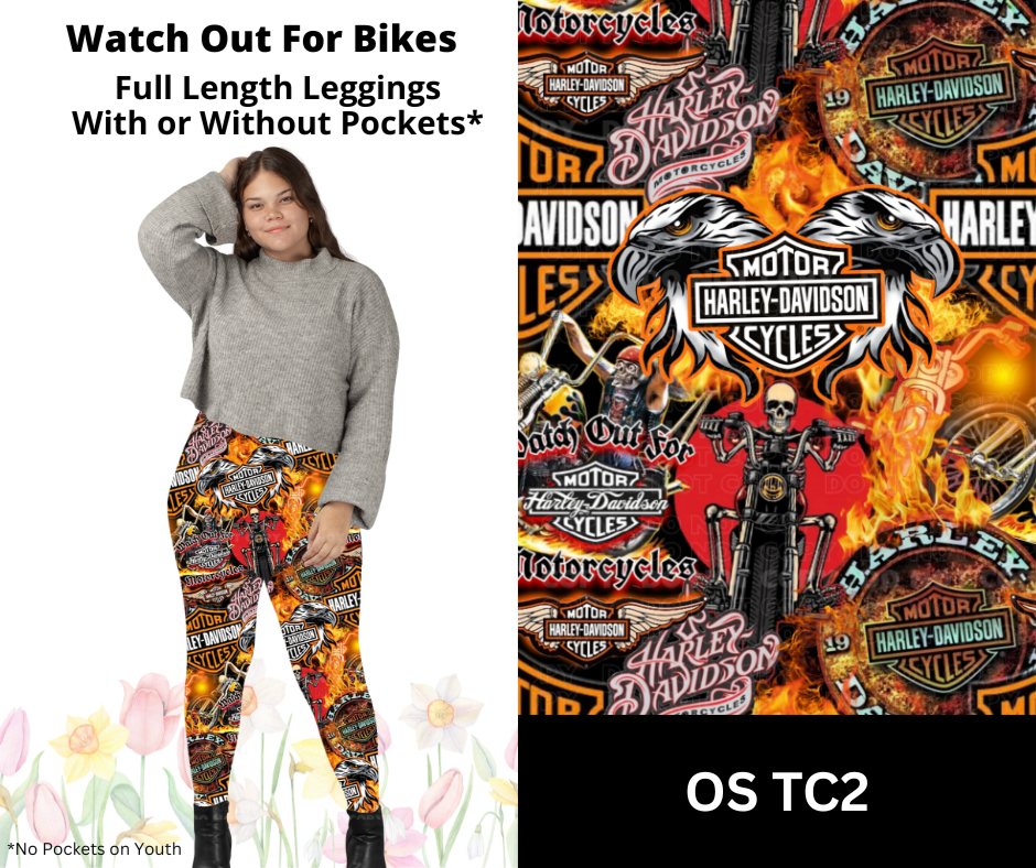 Watch Out For Bikes Full Length Leggings w/ Pockets