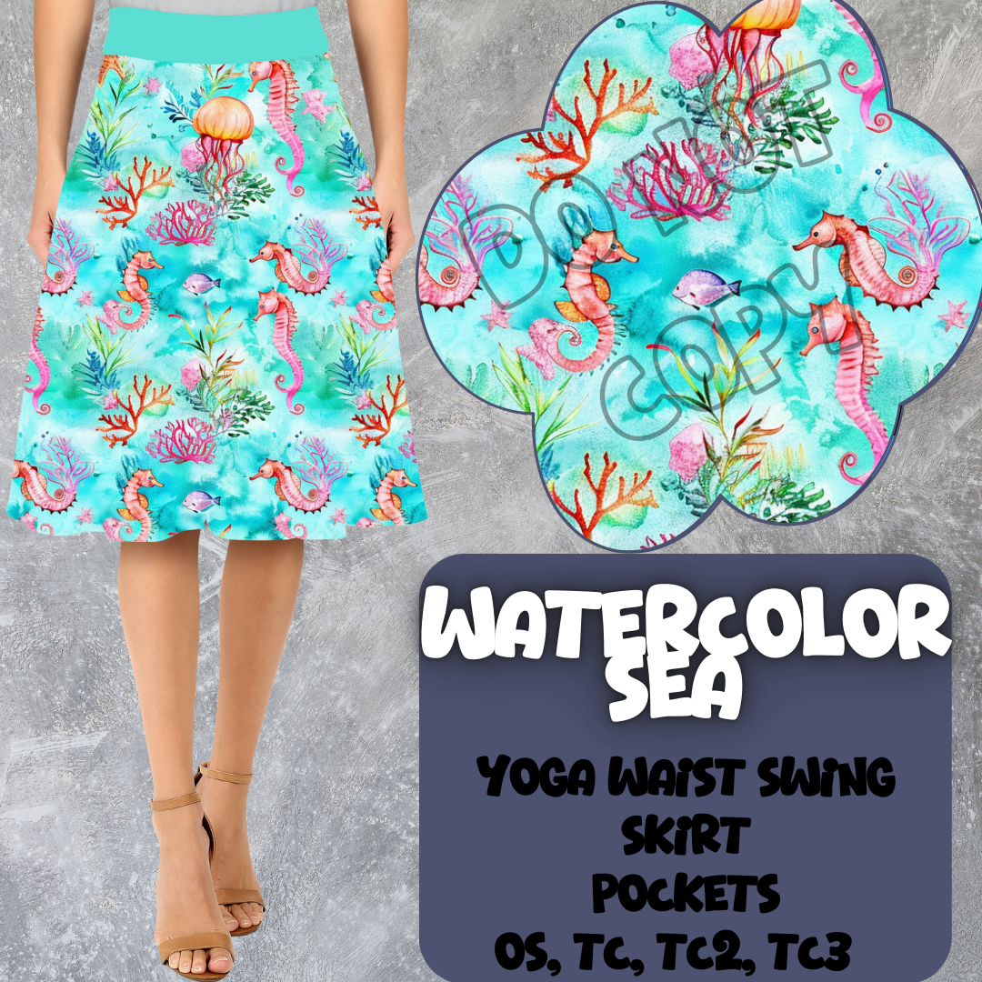 WATERCOLOR SEA - SWING SKIRTS RUN 6 - PREORDER CLOSING 3/13