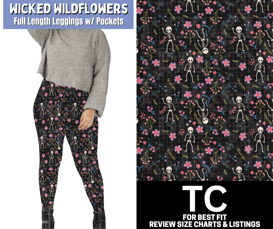 Wicked Wildflowers Full Length Leggings w/ Pockets