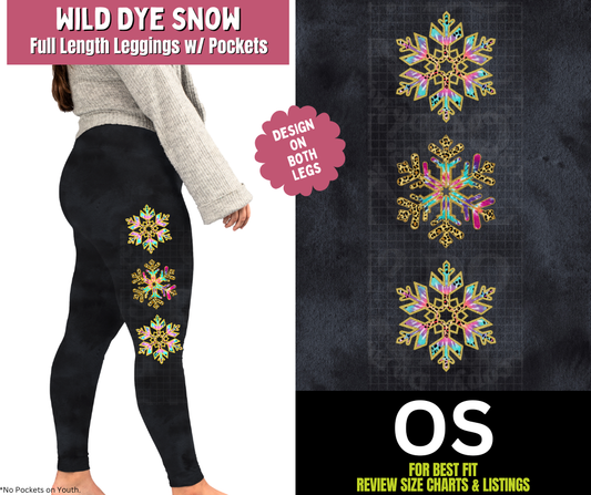 Wild Dye Snow Watercolor Full Length Leggings w/ Side Leg Designs