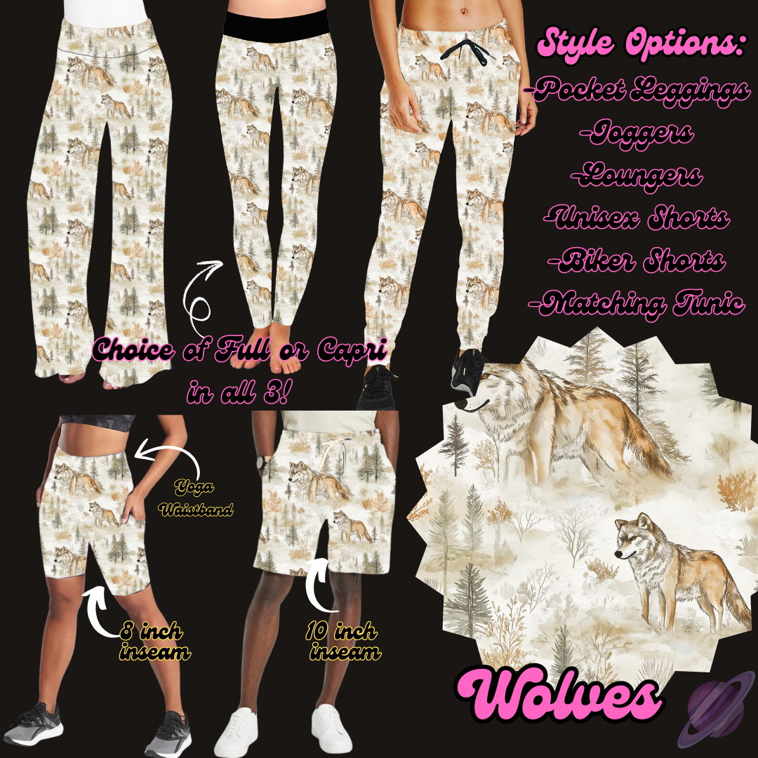 WOLVES - LEGGING/JOGGER/LOUNGER/SHORTS - PRETTY RUN PREORDER CLOSING 3/21