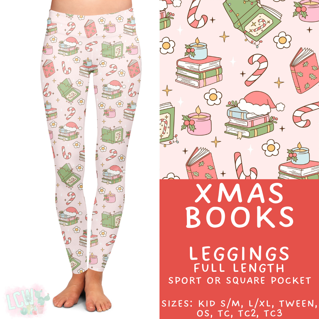Ready to Ship - Xmas Books Full Length Leggings - Sport Pocket TC