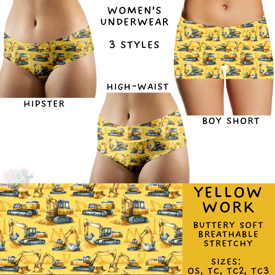 Ready To Ship - Yellow Work Women's Underwear Boy Shorts