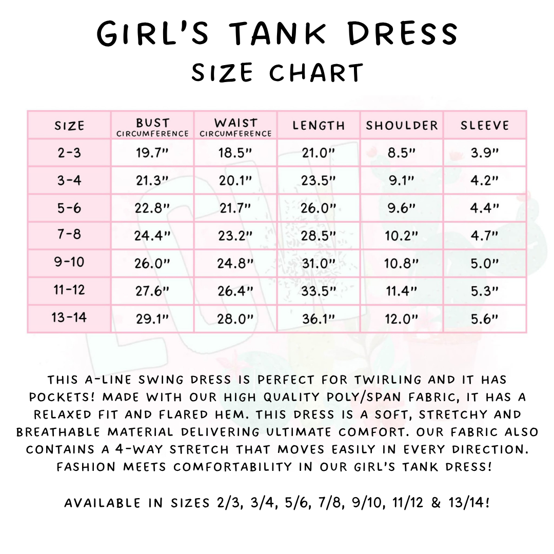 Ready To Ship - Kitten Flowers Girls Tank Dress
