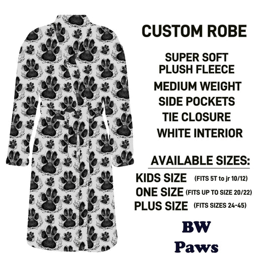 CU4R - BW Paws Robe - Preorder Due 10/14 ETA: Mid-Dec